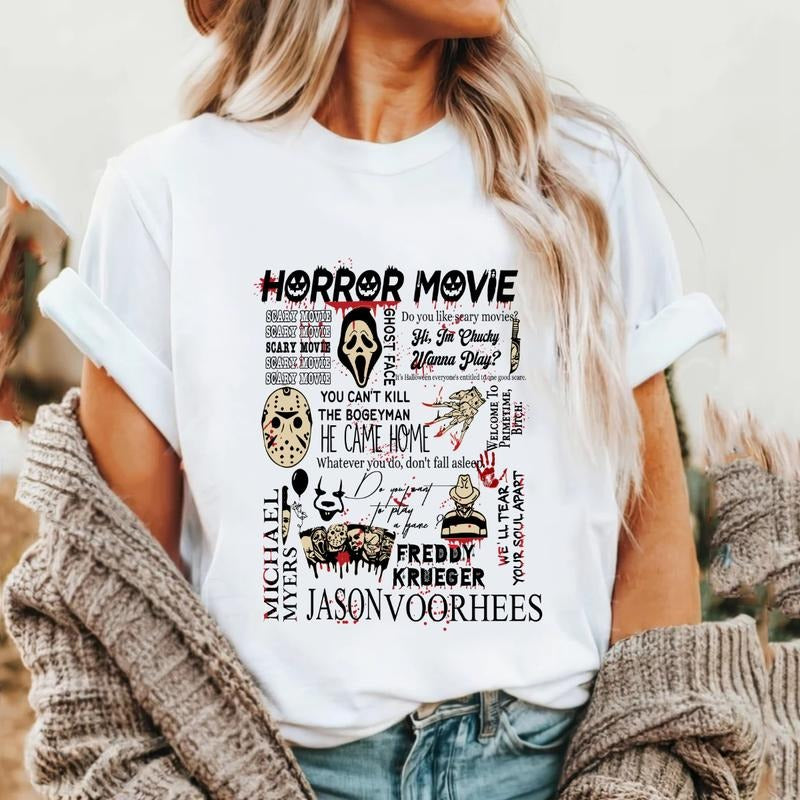 Horror movies character Friend Halloween friend T-shirt