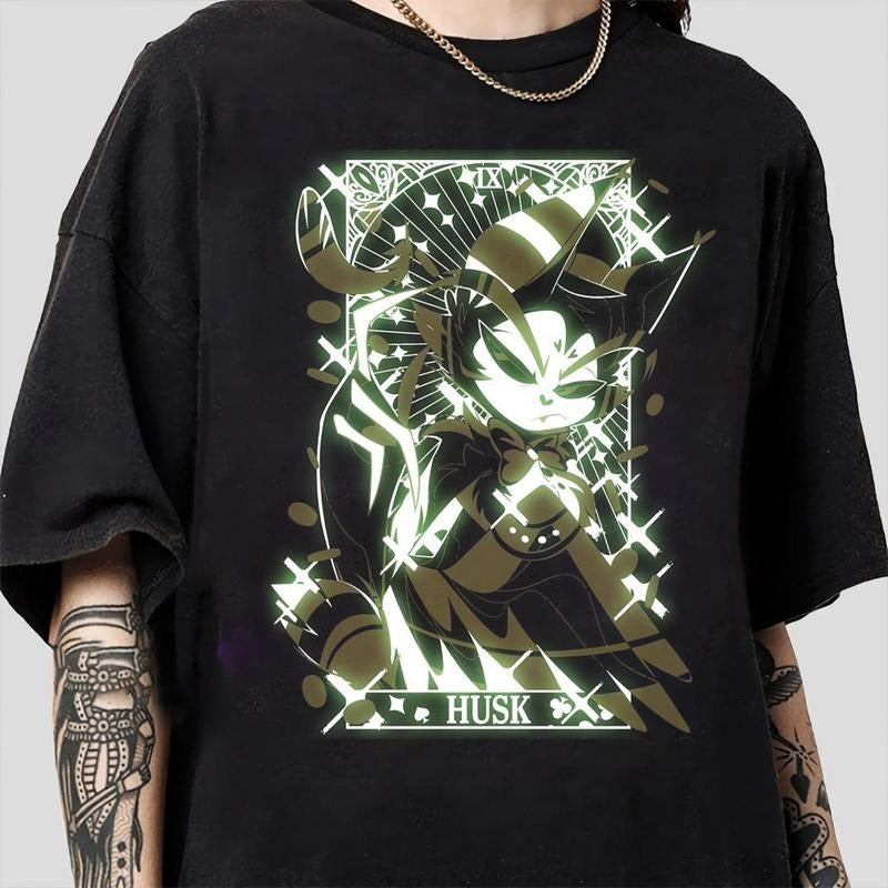 Husk T-Shirt, Hazbin Hotel Characters, Hazbin Hotel T-Shirt, Hazbin Hotel Cartoon , Birthday Gift for fan, Helluva Boss