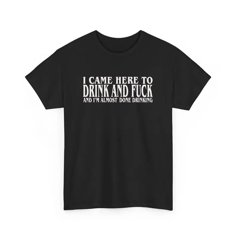 I Came Here To Drink And F*ck And Im Almost Done Drinking Tshirt, Funny Meme Tee, Parody Shirt, Ironic Gift, Gift for Them