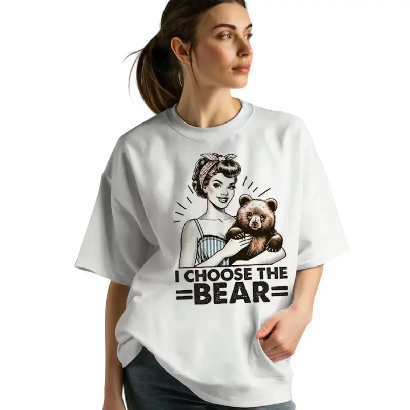 I Choose The Bear Shirt Png, Retro Women Png, Women 90s Png, Support Women, Feminist Shirt Png, Funny Feminist Png, Team Bear, Gift For Her