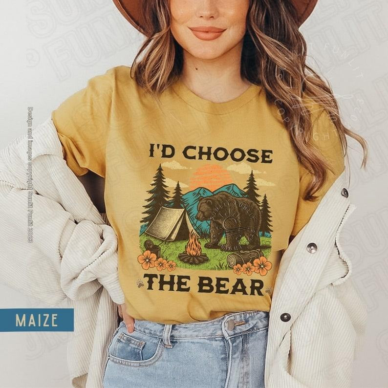 I Choose The Bear Shirt, Womens Rights Tshirt, Bear Vs Man Shirt, Female Empowerment, Trendy Tik Tok Shirt, Man or Bear Tiktok