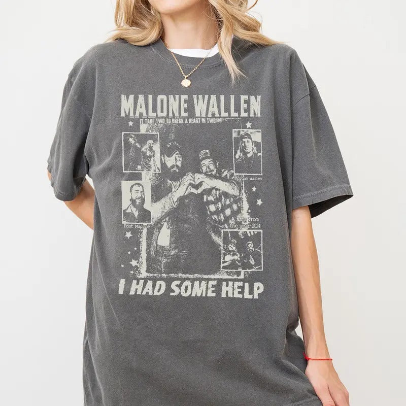 I Had Some Help shirt, Country Music shirt, Posty Wallen shirt, It takes two to break a heart in two shirt
