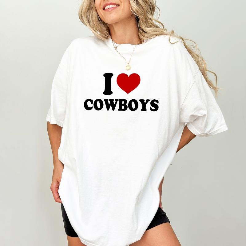 I Love Cowboy Comfort Colors Shirt, Cowgirl Graphic Tee, Cowboy's Lover T-shirt, Cowgirl Country Clothing, Valentine's Gift For Cowgirl
