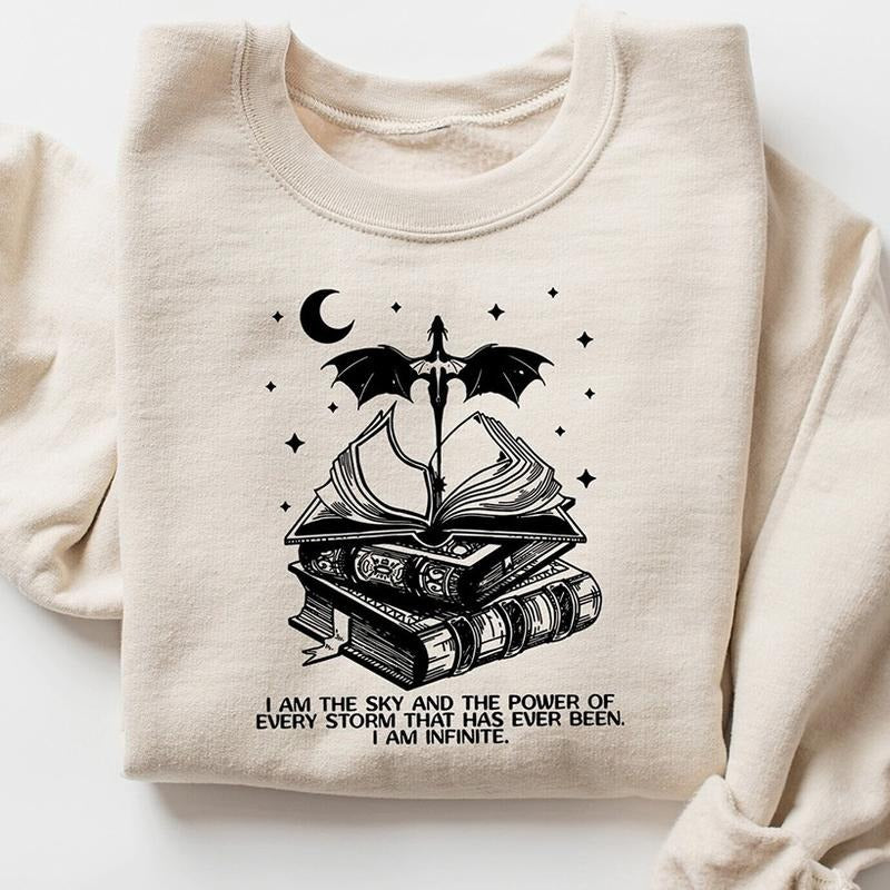 I am the Sky Sweatshirt, Vintage Basgiath War College Shirt, Fourth Wing T-Shirt, Dragon Rider Violet Sorrengail, Bookish Hoodie