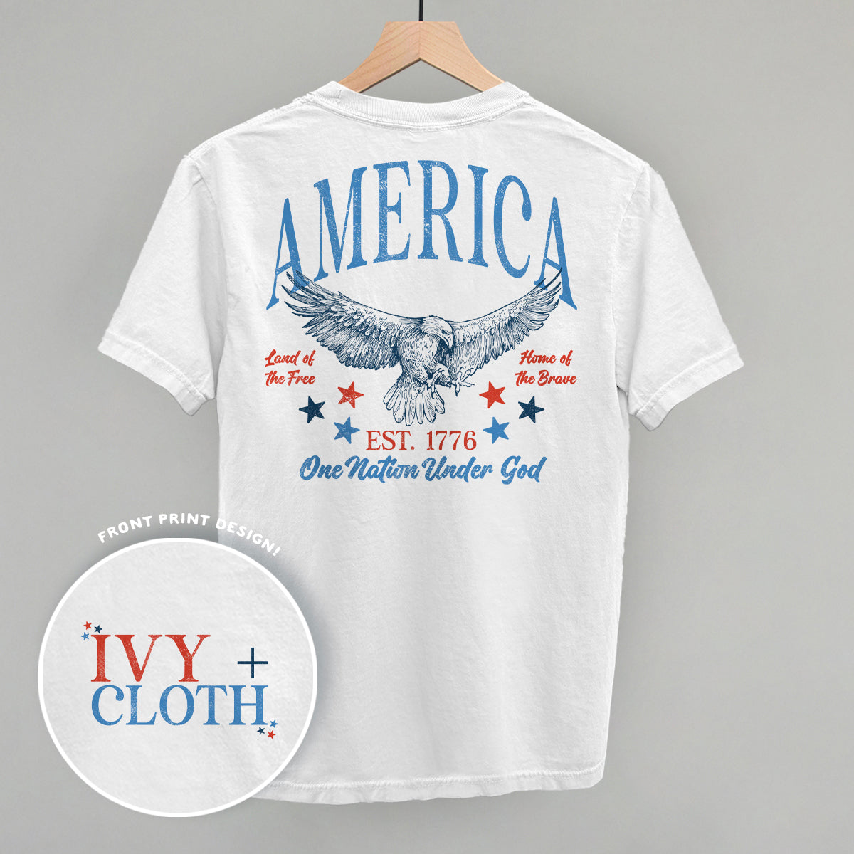 America Red & Blue Eagle (Back Print)