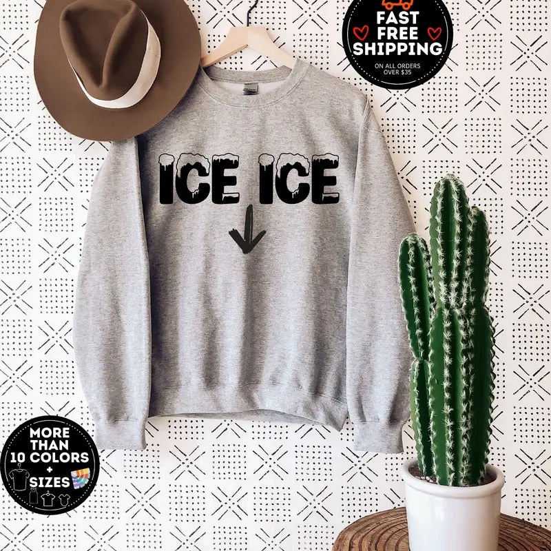 Ice Ice Baby Sweatshirt, Pregnancy Announcement, New Mom Gift, Pregnancy Reveal Tshirt, Mom To Be Tee