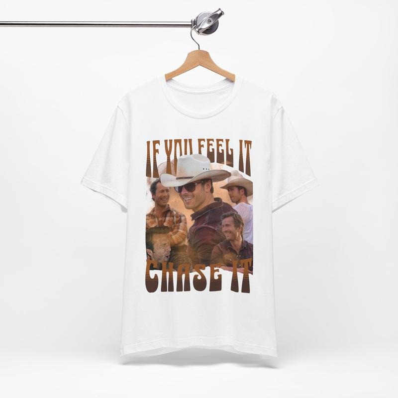 If You Feel It Chase It Glen Powell Storm Chaser Tornado Twisters Western Cowboy T-Shirt, Vintage Tee