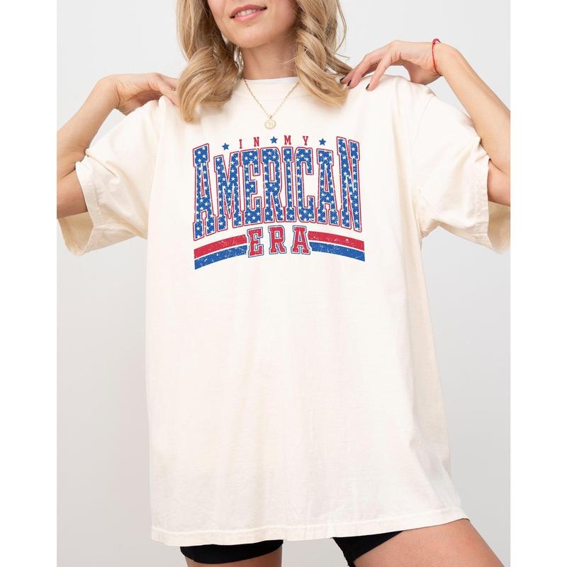 In My American Era, Retro, Patriotic, Independence Day, Concert, Music, Fourth Of July, 4th of July Tshirt, Women's, Comfort Colors Tee, Patriotic, Independence Day, Fourth of July, 4th of July, America, USA