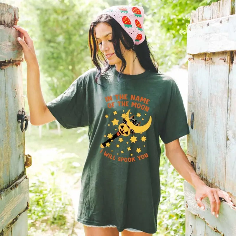 In The Name Of The Moon I Will Spook You Shirt, Halloween Shirt, SaiIor Moonn Tee, Funny Shirt For Halloween