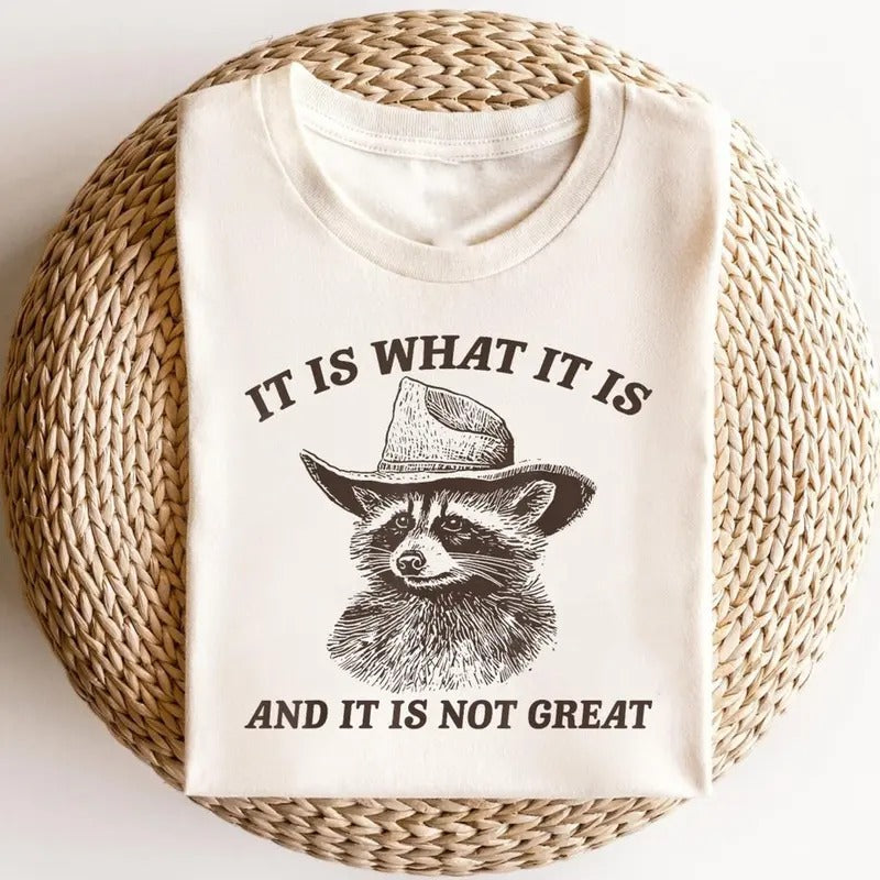 It Is What It Is And It Is Not Great Shirt, Funny Raccoon Shirts, Trash Panda, Raccoon Lover, Gift For Women and Man Unisex T-Shirt, Top Womenswear