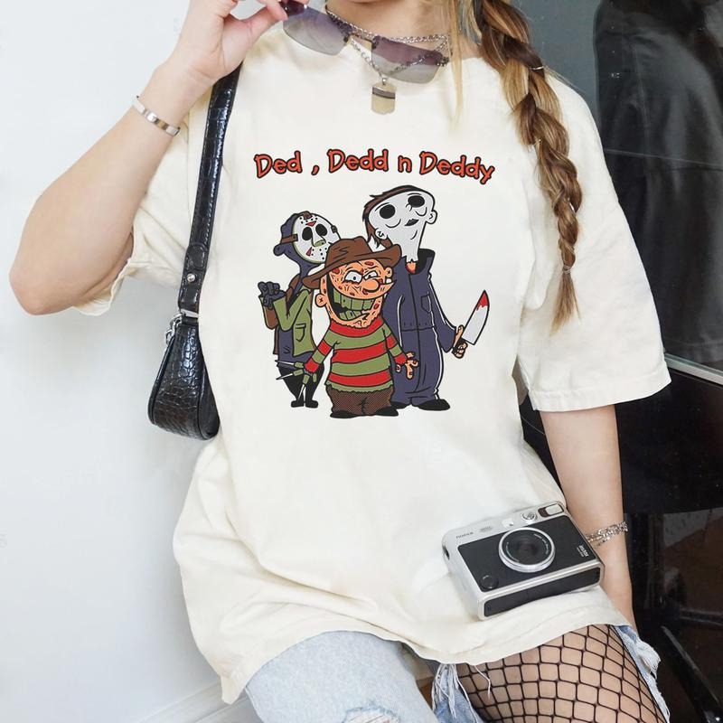 Jason Voorhees Michael Myers Freddy Krueger Ded Dedd N Deddy Shirt Scary movie Shirt Spooky Season Shirt Halloween Shirt