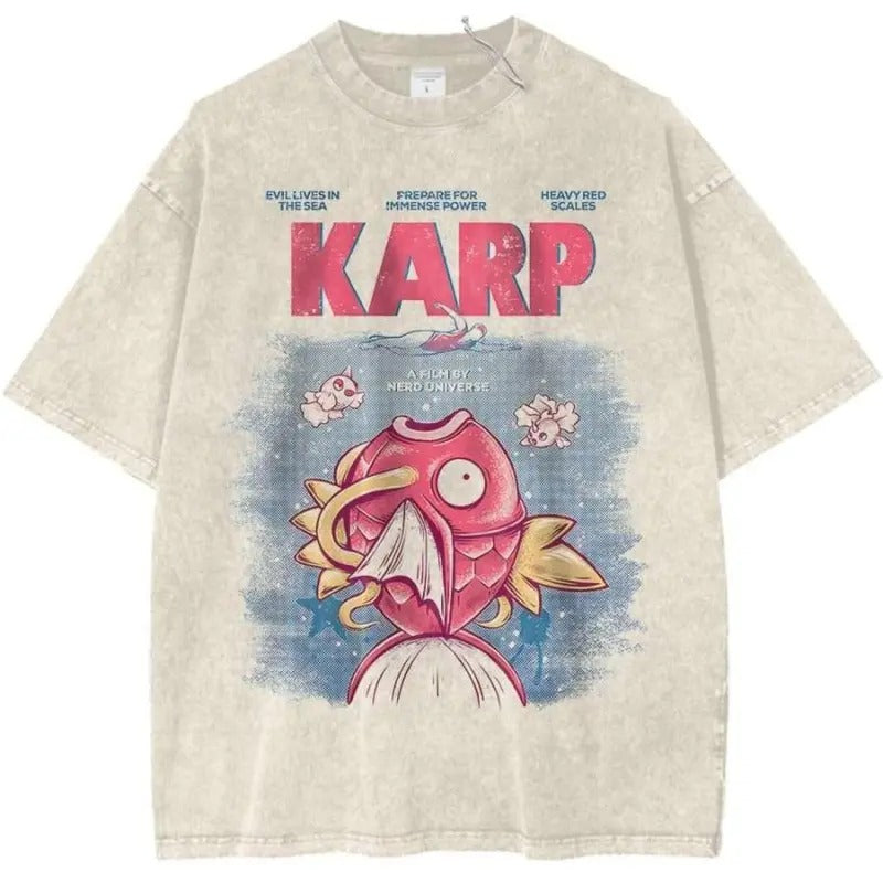 Jaws x Magikarp Shirt, Pokemon Shirt, PKM Shirt, Anime Shirt, Retro Styles, Bring Back the Classics, Vintage T-Shirt ,Menswear