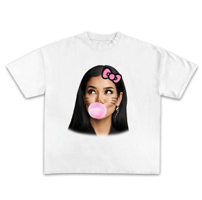 Jhene Aiko Pink Kitty Bubble Gum Graphic Tee