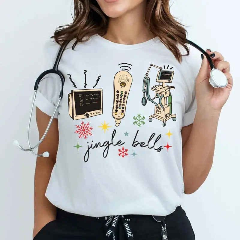 Jingle Nurse Tshirt Sweatshirt, Funny Christmas Nurse Shirt, Nurse Vibes, Xmass Doctor Shirt, Unisex Sweater Pullover Tee
