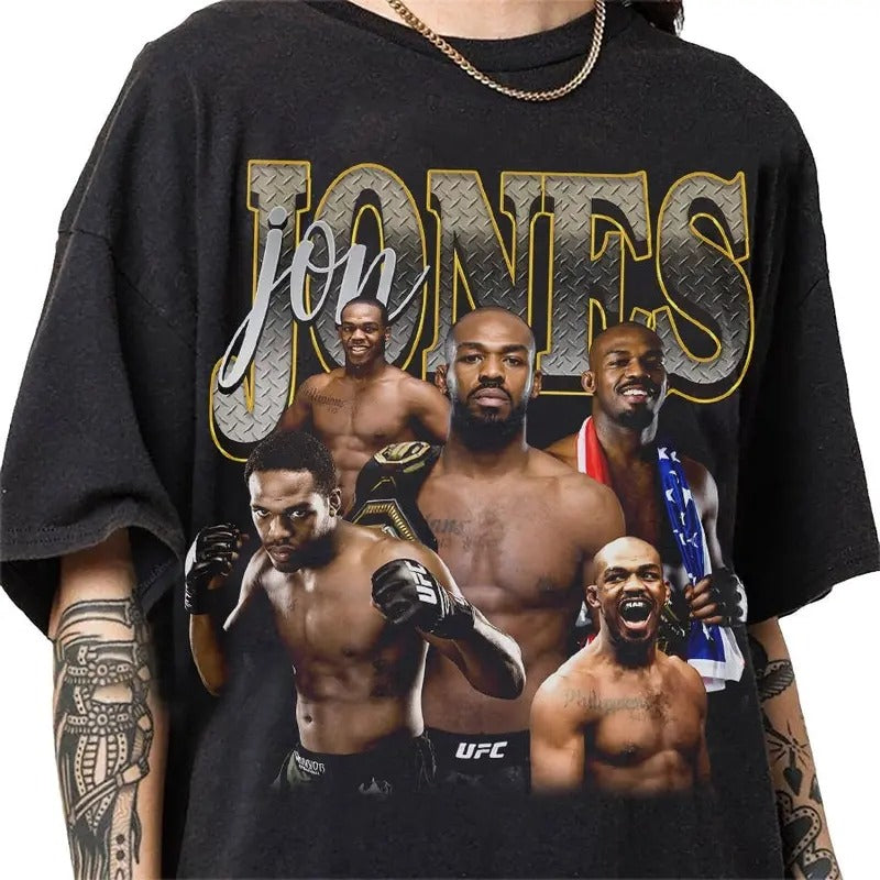 Jon Jones 90s Vintage Bootleg Style T-Shirt, Classic Retro Graphic Unisex Tee Gift For Men and Women