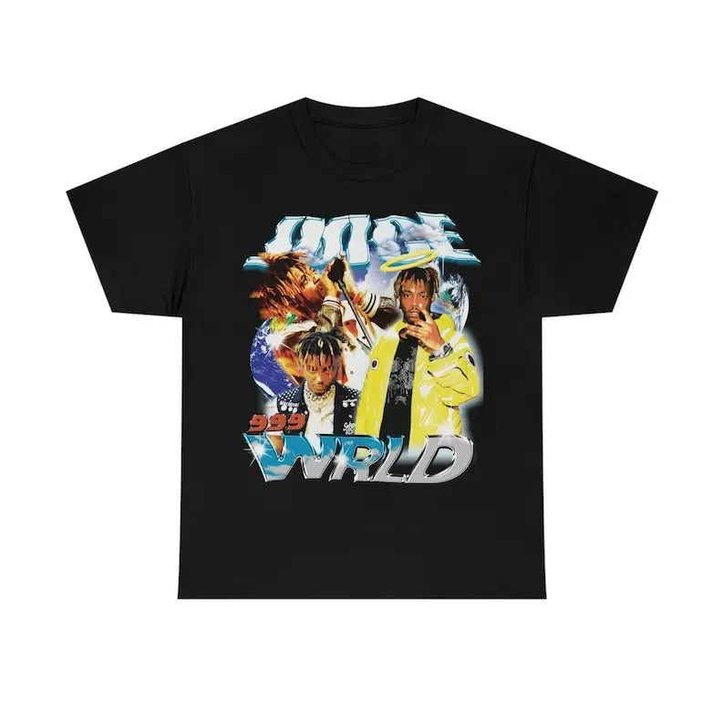 Juice Wrld Vintage Style Rap T-Shirt For Fans, Cotton Fabric Top Unisex