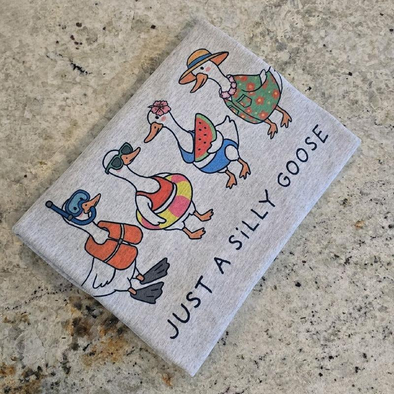 Just a silly goose funny summer graphic tee