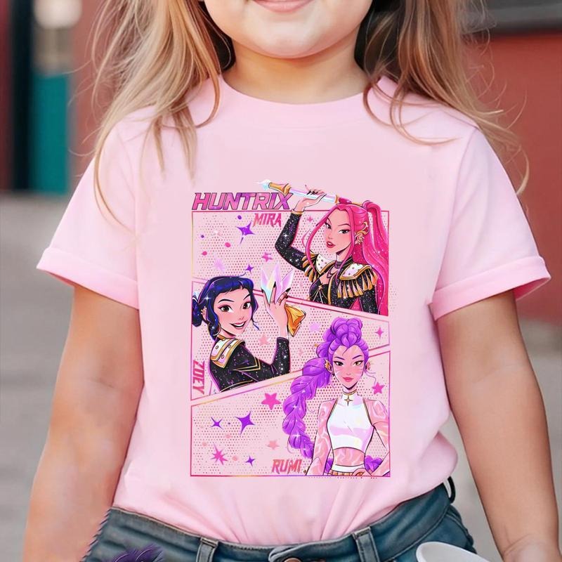 Kpop Demon Hunters Jinu Manga Graphic Tee, Kpop Huntrix Demon Hunter Youth Kids & Unisex, Saja Girls Kpop T-Shirt