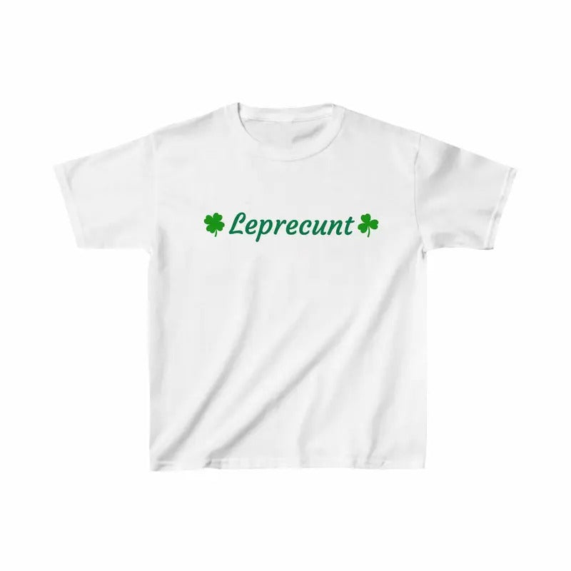 LEPRECUNT St. Patrick's Day Women's Baby Tee, Leprecunt Baby Tee, Funny Irish Baby Tee for Women, Cute Holiday Top, Gift for Celebrate