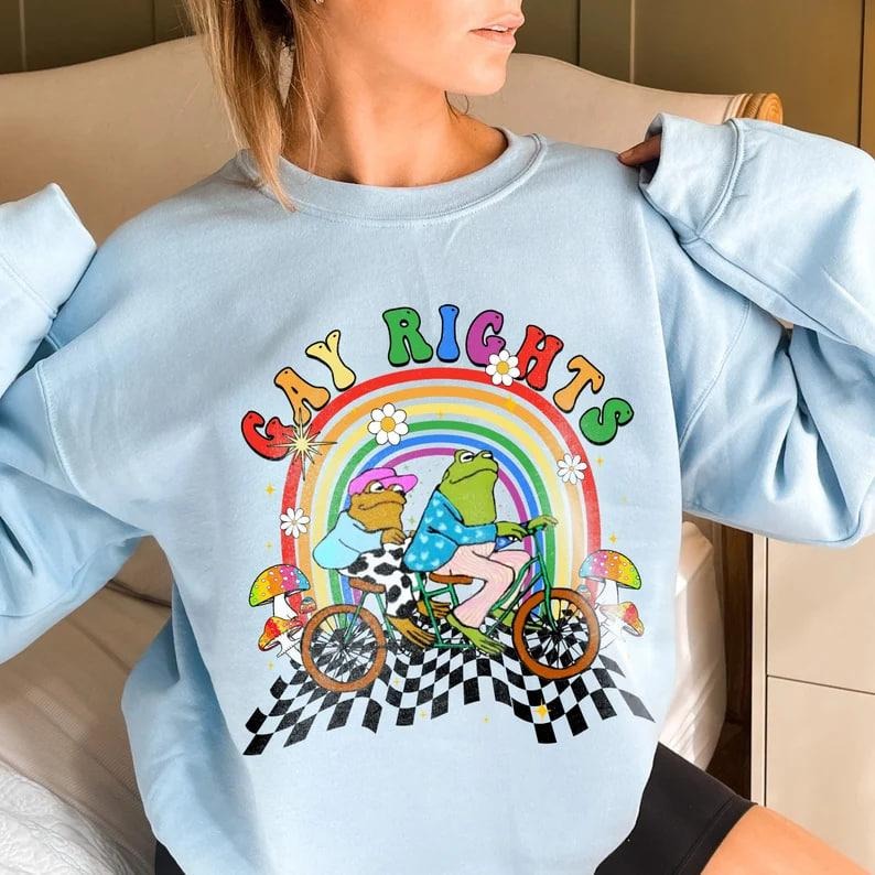 LGBT Pride Month Tshirt, Funny Frog Gay Rights Rainbow Shirt, Frog And Toad Prdie Tee,Proud Ally T-shirt,Queer Pride Tee,Rainbow Gay T-shirt