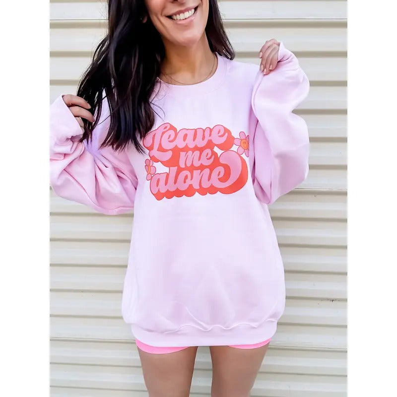 Leave Me Alone Flowers Graphic Top