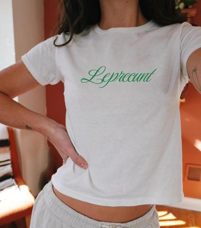 Leprecunt Baby Tee, Lucky Irish Trendy Shirt, Cute St Patrick's Day Shirt, Irish Drinking Shirt, Lucky Charm Baby Tee, St Paddy's Day Outfit