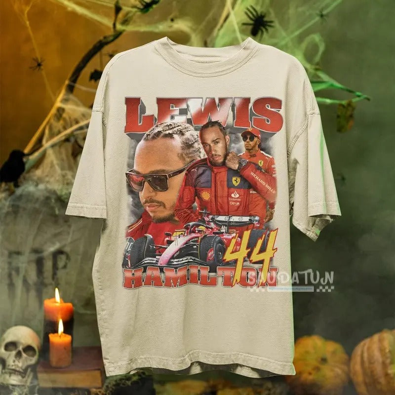 Lewis Hamilton Shirt - Racing Team Ferrari 90s Vintage x Bootleg Style Rap Tee, Gifts for Him and Her, Unisex CND