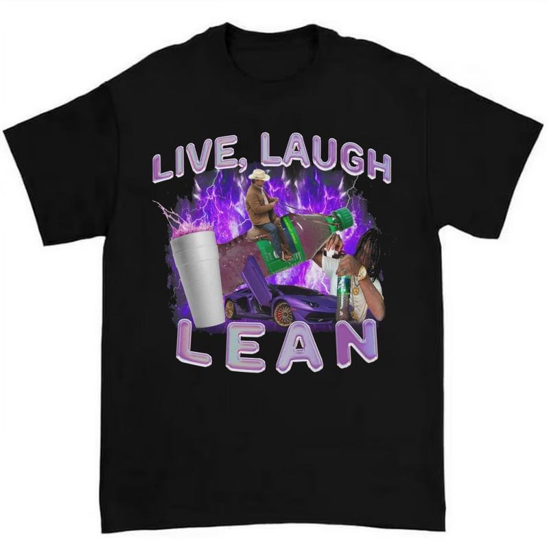 Live, Laugh, Lean T-Shirt Featuring Funny Meme Design for Everyday Humor
