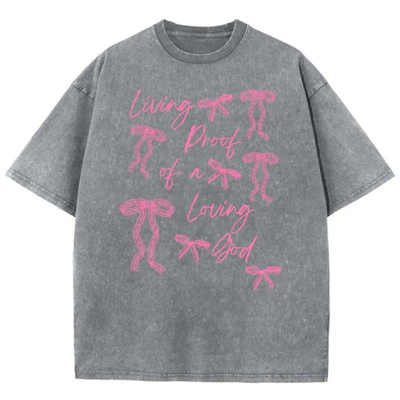 Living Proof Of Loving God Unisex Washed T-Shirt, Christian t shirts, Christian Jesus t shirts, Vintage 90s Graphic Tee Gift Cotton Top Womenswear