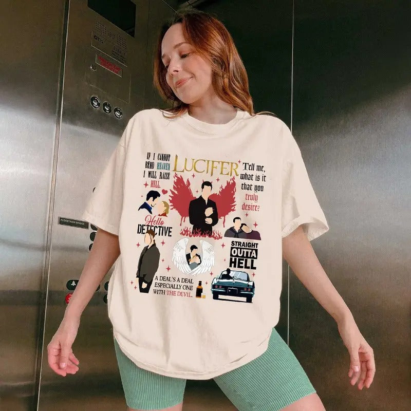 Lucifer Movie GTA Lucifer Morningstar Devil Face T-Shirt Perfect Satanic Gift For Fans Shirt, Lord Of Hell Movies Tshirt