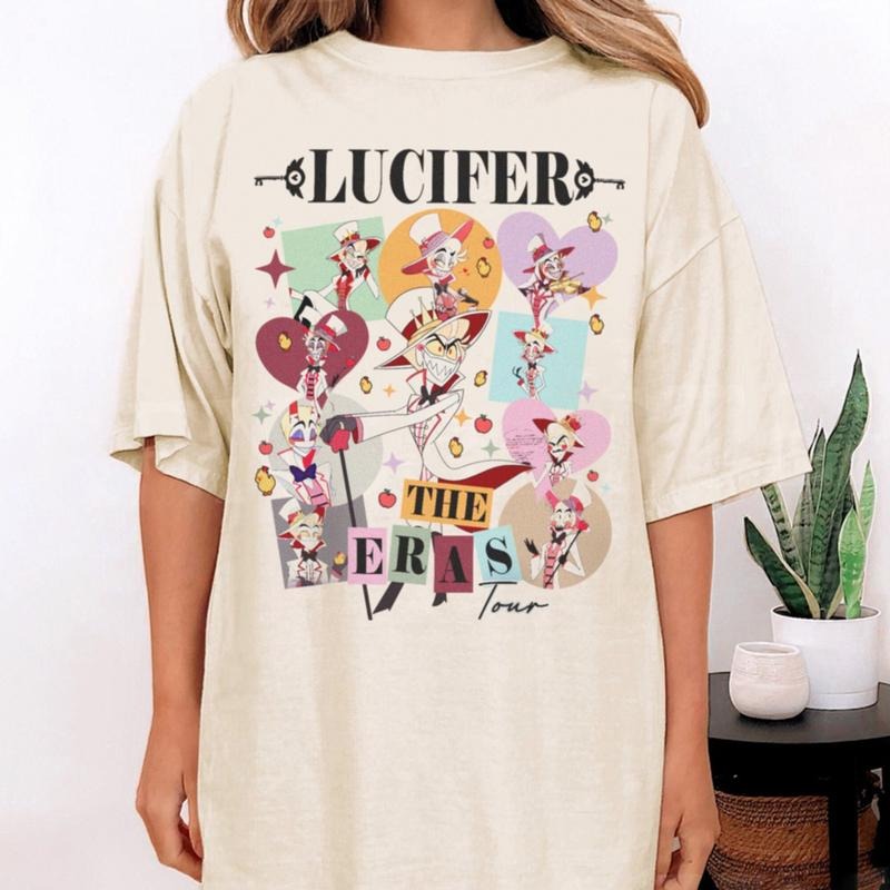 Lucifer The Eras Tour Inpired T-Shirt, Lucifer Morningstar T-Shirt, Lucifer Hazbin Hotel T-Shirt, Lucifer Vivziepop T-Shirt, Cartoon T-Shirt