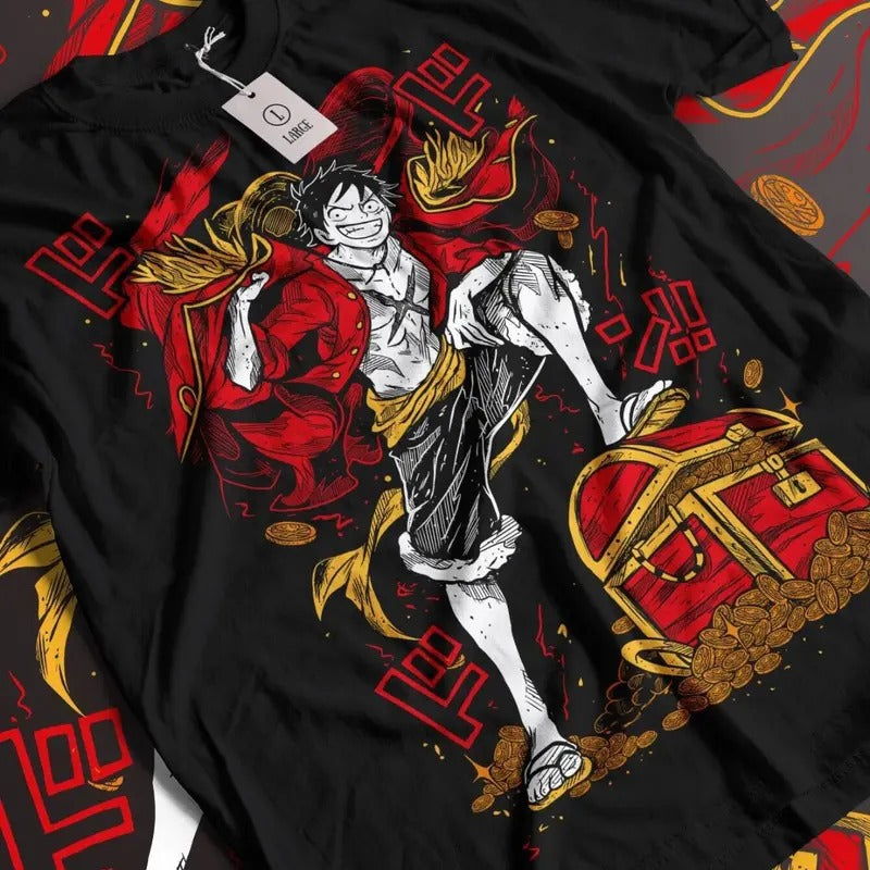 Luffy One Piece Pirates Anime Manga Unisex Tshirt T-Shirt Tee ALL SIZES