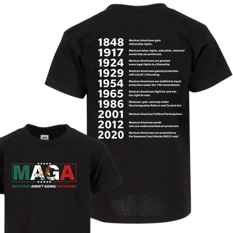 MAGA Mexicans Arent Going Anywhere Immigration 2 Sides T-Shirt, Mexicans Migrants, Funny Political Shirts, Trendy Shirt 2025, Gift for Him, Her,