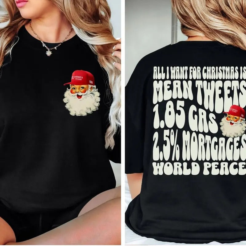 MAGA Santa sweater, Trump Christmas sweatshirt, republican Christmas tee, Funny Political Santa Claus Crewneck Sweater