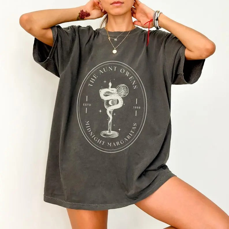 MIDNIGHT MARGARITAS 90s Movie Halloween Shirt, Practical Magic Tee, Witchy Halloween Aesthetic, Tequila Shirt, Bookish Gift Cotton Crewneck Shortsleeve