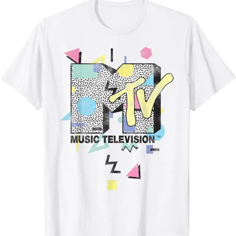 MTV Retro Shape Design Logo Graphic T-Shirt - Unisex And Inclusive - Multiple Colorways - Full Size Range