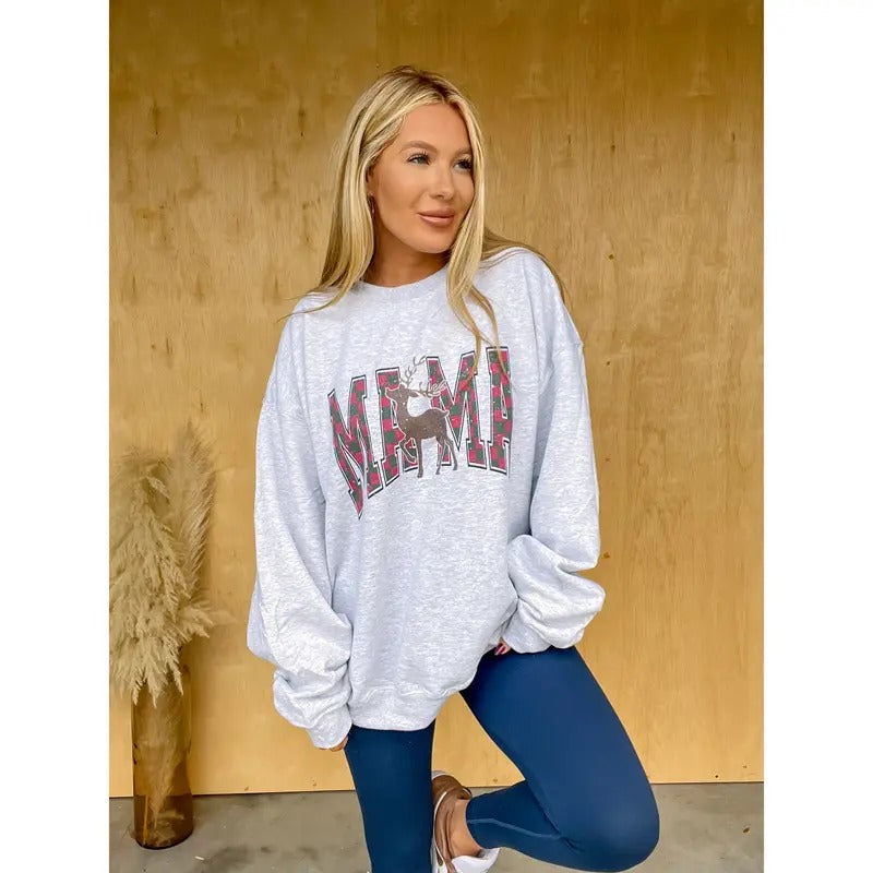 Mama Reindeer Graphic Top