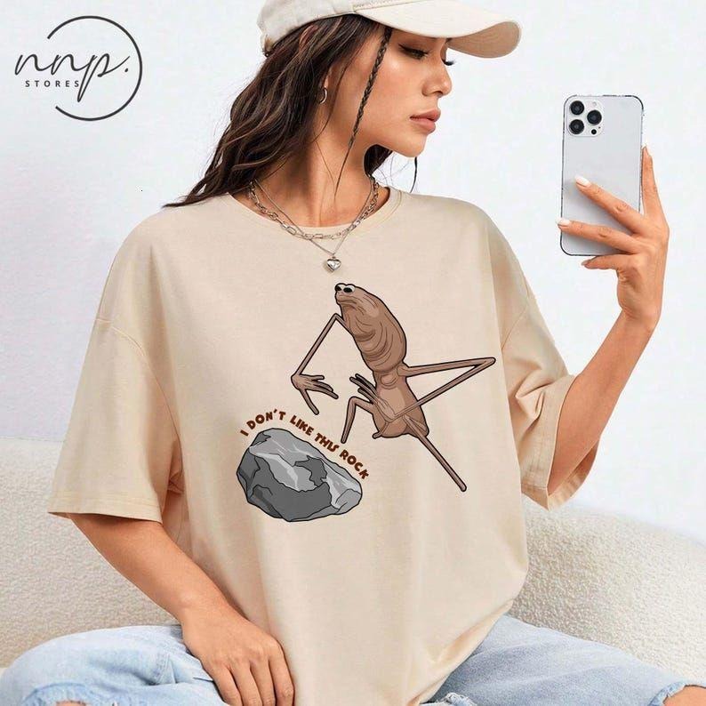 Marcus The Worm Shirt, I Don't Like This Rock Sweatshirt, Marcus The Worm Meme T-shirt, Funny Meme Hoodie, Brain Rot Shirts Long Sleeves