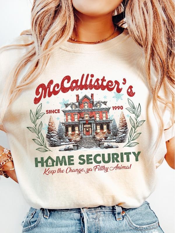 McCallister's Home Security ~ Unisex Apparel Relaxed Fit Printed In The USA Clothing Womenswear Casual and Comfortable, McCallister's Home Security Shirt Sweatshirt, Hoodie