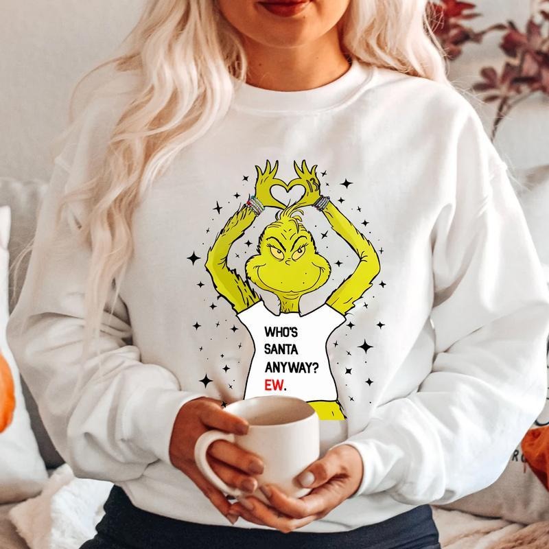 Mean Guy Who's Santa Anyway Ew Sweatshirt, Funny Christmas Hoodie, Holiday Design T-shirt, Santa Anyway Ew Shirt