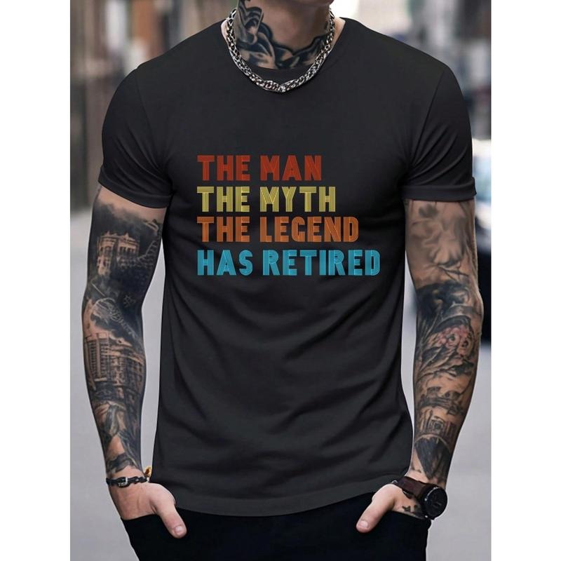 Men Letter Graphic T-shirt Made in USA