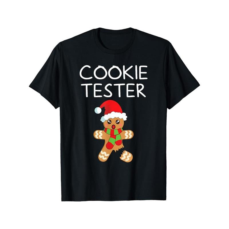 Men'S Christmas Gingerbread Man Print T-Shirt - 100% Cotton Crew Neck Short Sleeve Casual Sports Tee, All-Season Comfort, Regular Fit made in usa