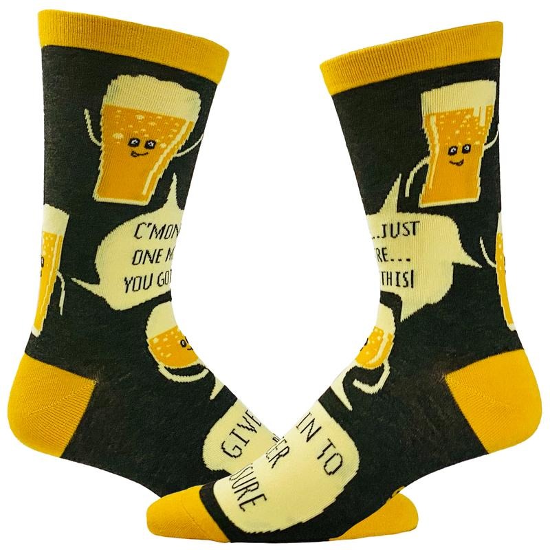 Men's Beer Pressure Socks Funny Party Drinking Craft Beer Lover Novelty Footwear Funny Graphic Socks Comfortable Fitted Spandex Cotton