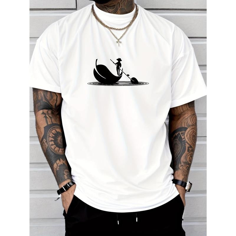 Men's Simple Style Crew Neck Short Sleeve T-Shirt - Breathable, Casual, Comfy Fashion Tee for Spring Summer Holiday Leisure Vacation Made in USA