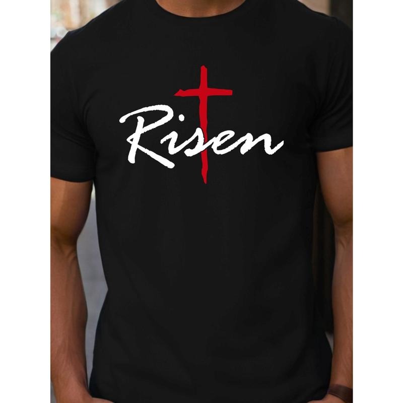 Men's T-shirt, men's personality, letter print, men's outdoor casual top, comfort and fashion coexist Made in USA