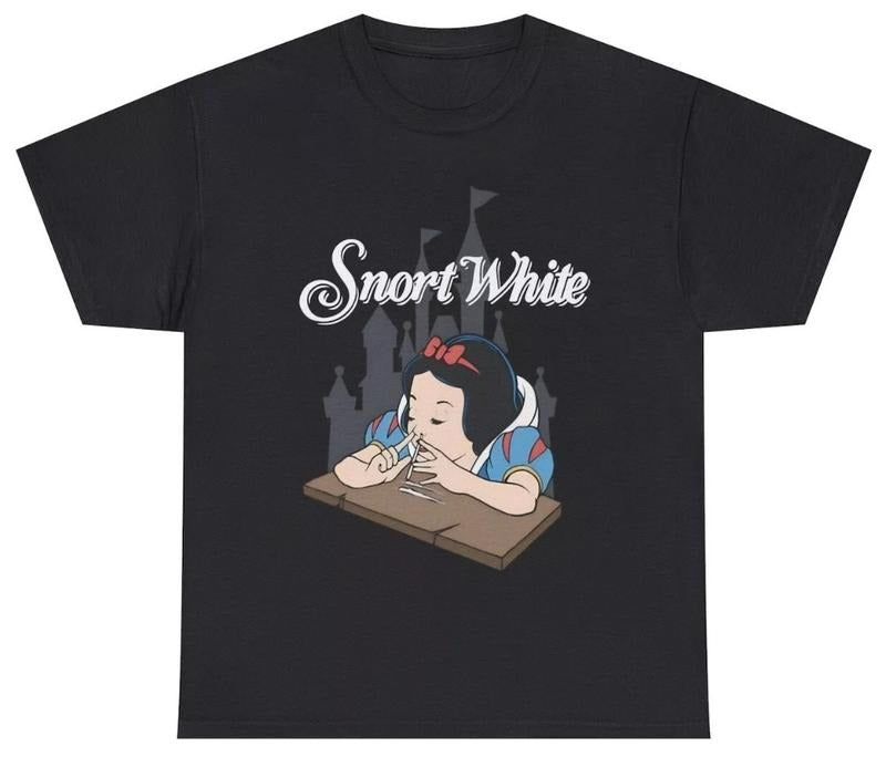Mens Snort White T Shirt Funny Sarcastic Key Bump Snow Tee