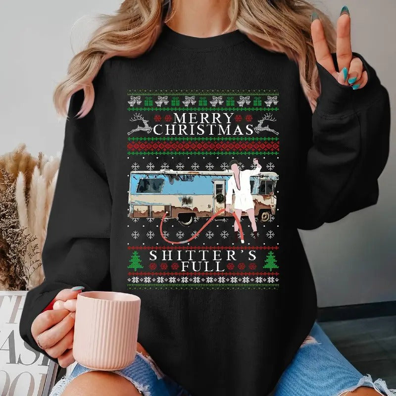 Merry Christmas Shitter's Full Ugly Cousin Eddie Shitter's Full Shirt National Lampoon's Christmas Sweatshirt Movie Shirt best couples