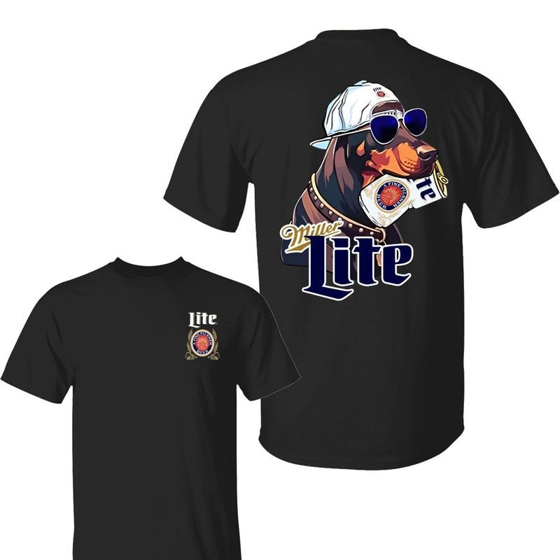 Miler Lite Doberman Dog Shirt , Funny Miler Lite Shirt, All Season, Unisex Cotton, Graphic tee For Men, For Women