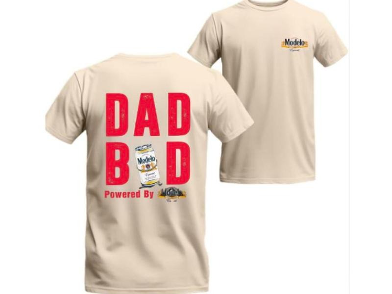 Modelo T-Shirt - Fun "Dad Bod" Design Featuring Beer Can Graphic, Unisex - Boyfriend Gift - Casual Streetwear, Machine Washable especial