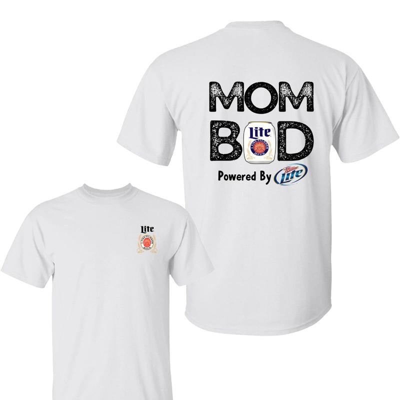 Mom Bod Power By Miller Lite Unisex T-Shirt, Mother's day Shirt, Funny Mom With Beer, Best Mama Ever, Full Colors, Full Sizes